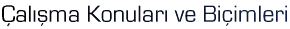 �al��ma Konular� ve Bi�imleri